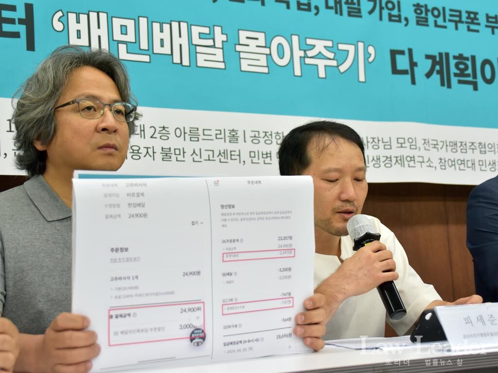 이중선 전국가맹점주협의회 사무국장, 피세준 굽내치킨가맹점주협의회 회장