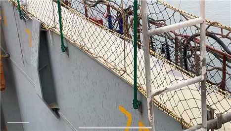 클램프 고정마저 아직 안 돼, 추락 사망사고 이전과 하나도 달라지지 않은 곳도 여전히 있다(금속노조 거제통영고성조선하청지회 제공)