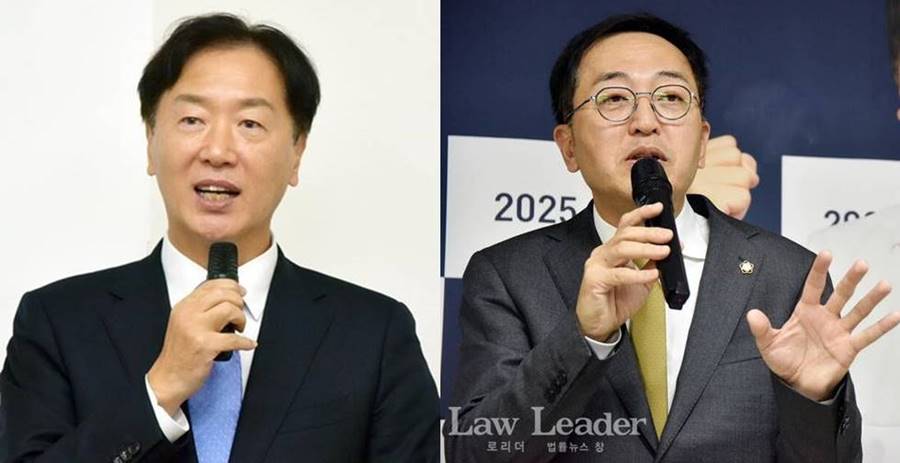 재53대 대한변호사협회장 선거에 출마한 안병희 후보와 근태섭 변호사.
