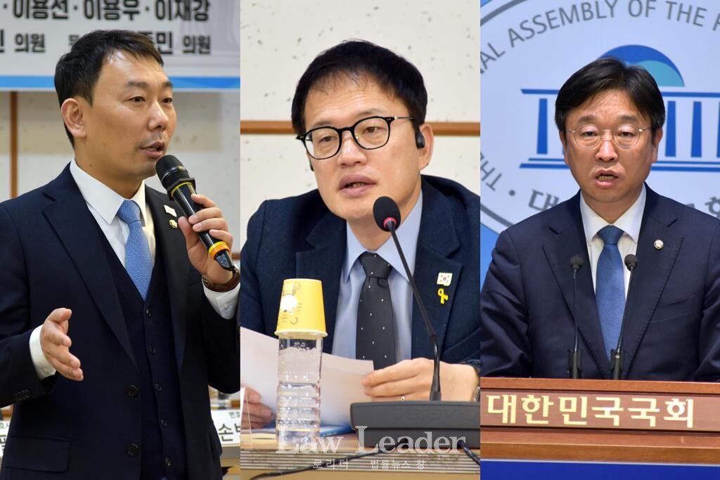 왼쪽부터 김용민, 박주민, 이용우 더불어민주당 국회의원