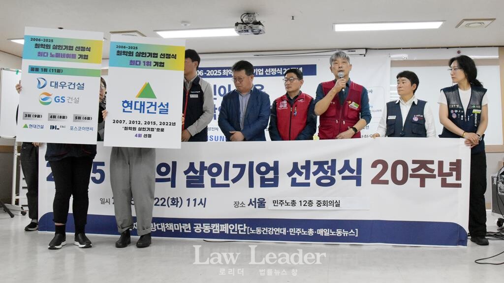 역대 살인기업 리스트 최다 노미네이트 목록은 주요 건설사들이 이름을 올렸다.